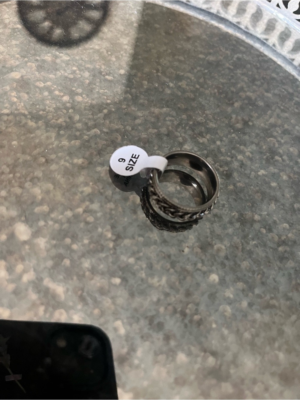 Stainless Steel Spinning Fidget Ring Size 9 - Picture 5 of 5